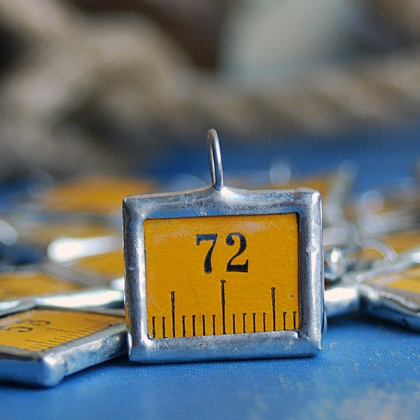 charms made from a vintage ruler... for your bracelets, necklaces...  JEWELRY... POVT