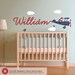 Airplane Wall Decal Boy Name Skywriter for Nursery Baby Children