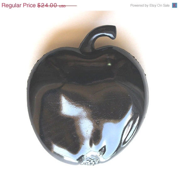 ON SALE Resin brooch black juicy poison apple