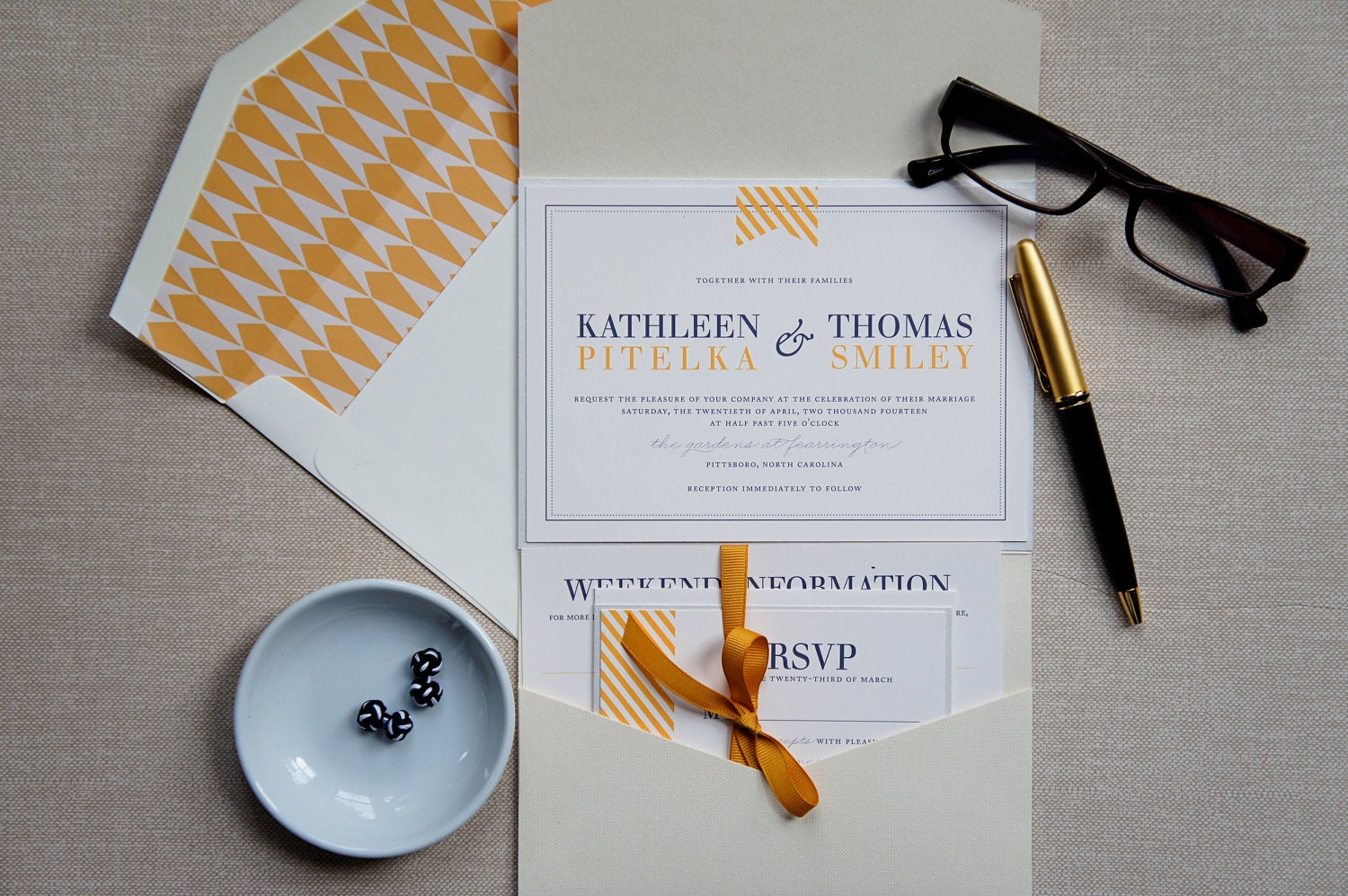 Tailored Stripe Wedding Invitations