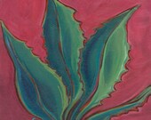Agave - Archival Print from Original Watercolor 12 x 12 inches with border