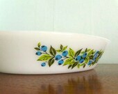Vintage Blueberry Glasbake Split Casserole
