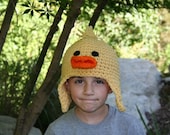 Fun Easter hat - Baby chick hat with ear flaps