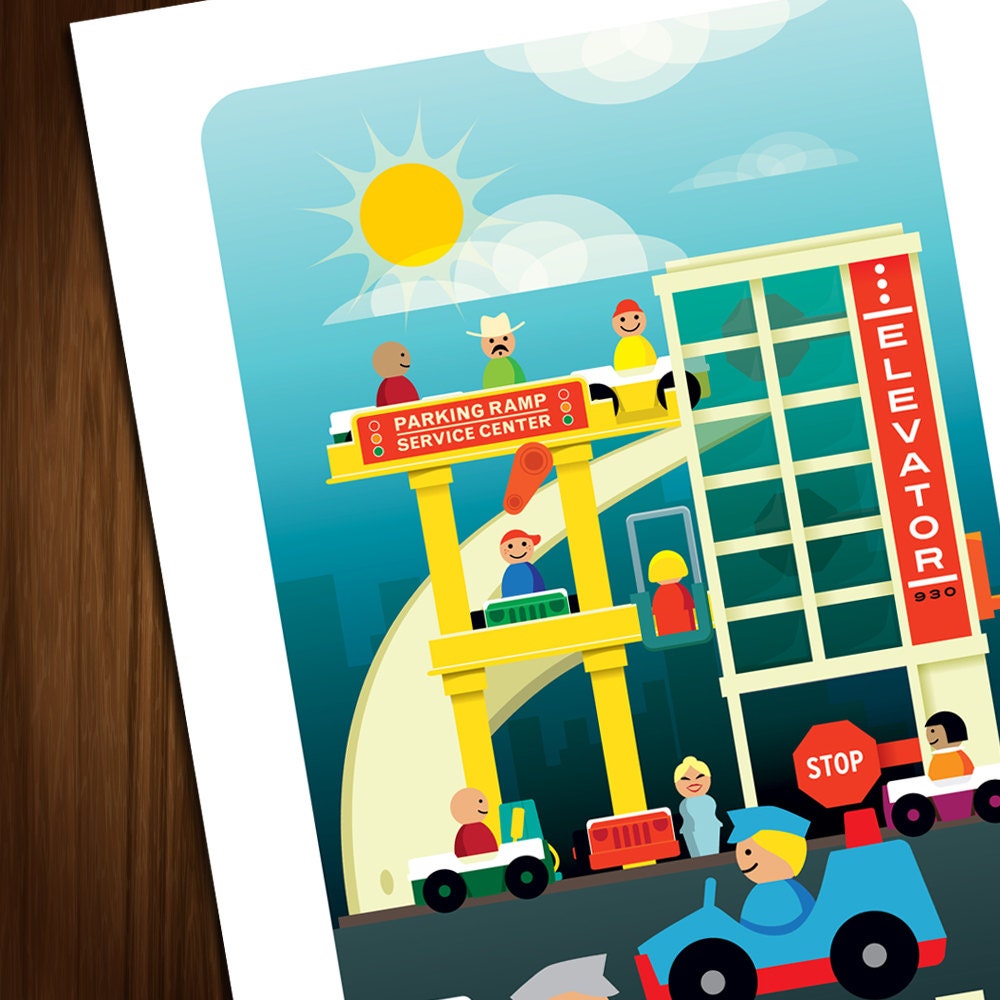Vintage Fisher Price Garage Artprint