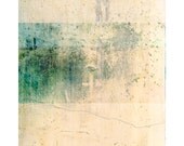 wall, no 3, 8x10 photograph print, abstract textures, turquoise green teal on ivory with gray wall decor