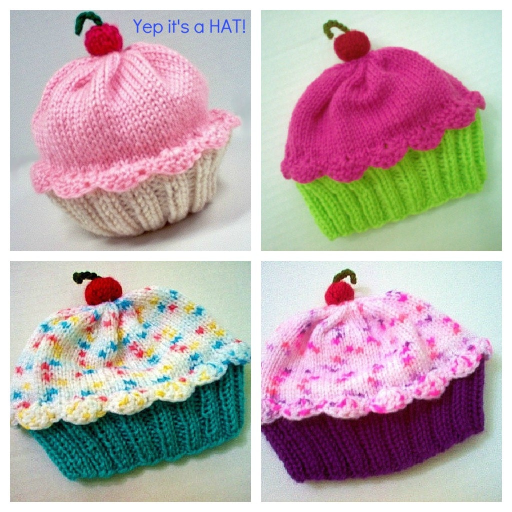 Child Size Cupcake Hat - 3 4 5 6 7 8 9 years old - choose your own colors of frosting and cake