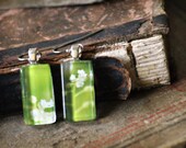 forget me not - handmade earrings featuring original photographs sealed onto glass