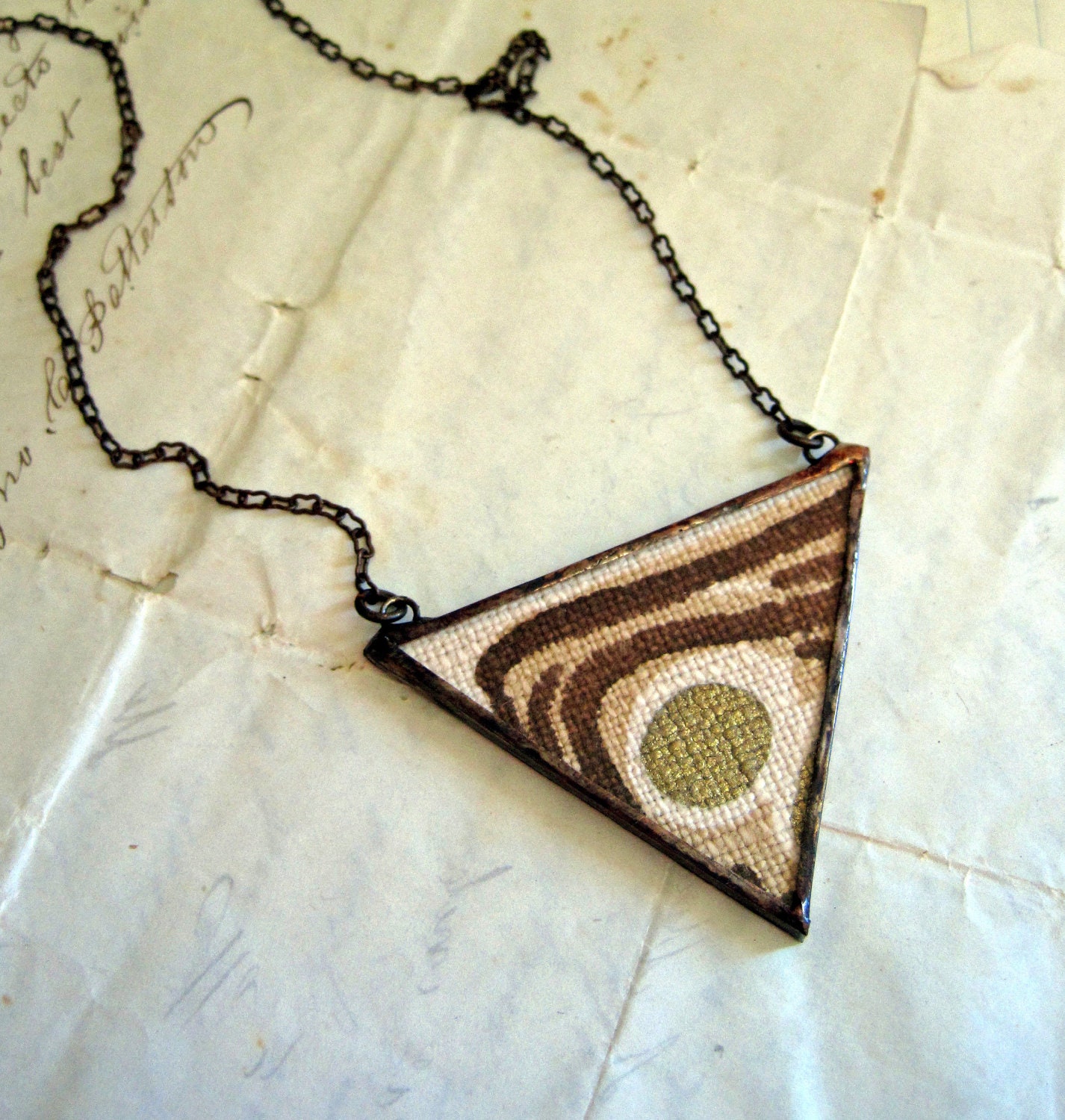 Mid Century Modern Vintage Triangle Necklace