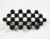 Antique Victorian Edwardian Mourning - Brooch - Pin - French Jet - Black - Geometric - C1900