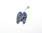 Enameled Ivy Leaf Pair / Bright Blue enamel Lot 7