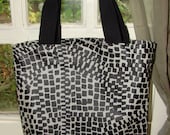 Metropoli oil cloth tote bag purse, fully lined, Finland
