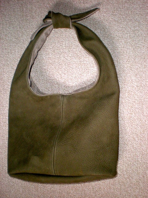Slouch bag of leather