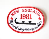 Vintage Patch 80s Figure Skating Championships 1981 New England