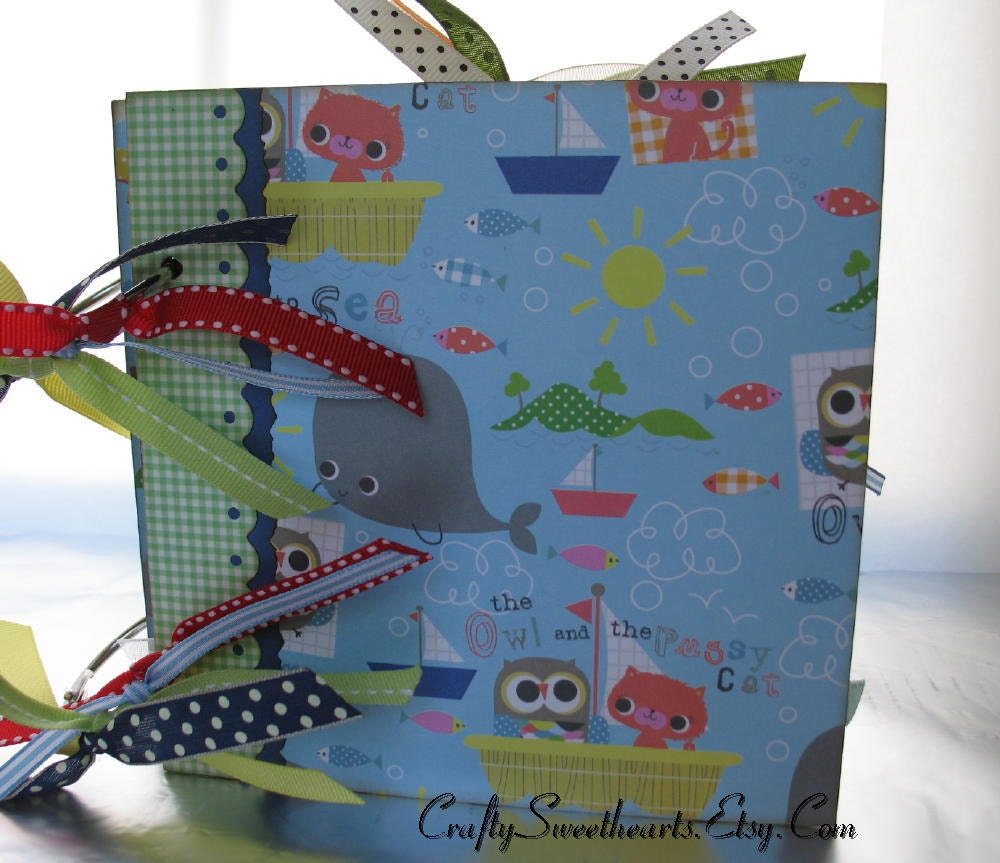 Baby Boy Scrapbook Album Chipboard Memory Book 6x6 Nursery Rhyme Themed Keepsake Il_170x135