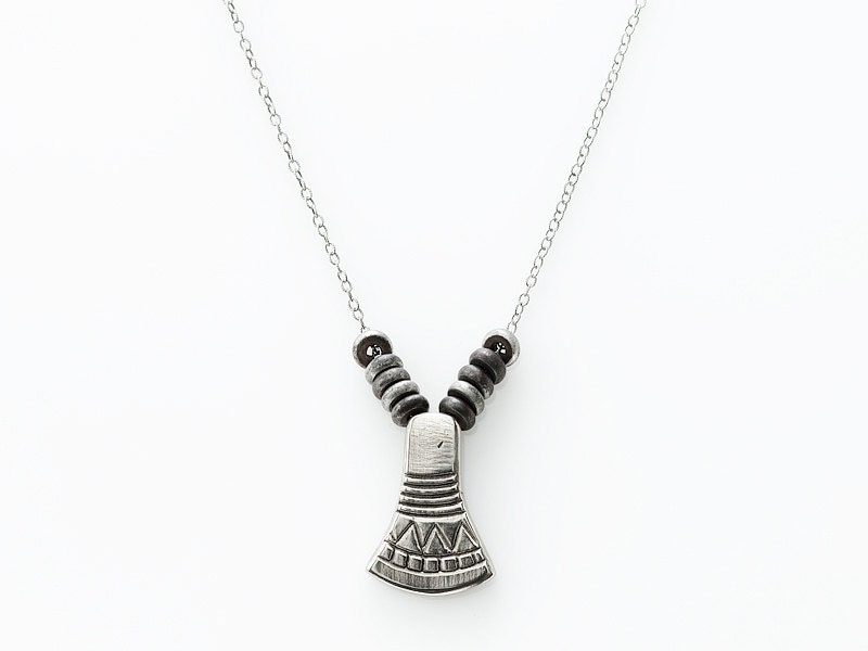 Ancient Axe Necklace - White Bronze