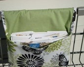 Fabric Coupon Organizer /Budget Organizer Holder - Attaches to Your Shopping Cart - Butterfly Floral- Lime Lining