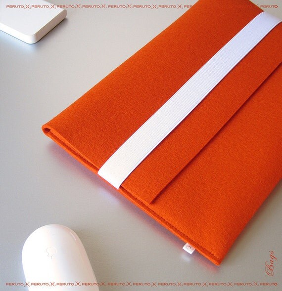 Macbook Air felt sleeve 11or 13 inch Mac Book Air ORANGE original german woolen felt