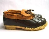 1980s Vintage Leather Ankle Duck Boots Size 6