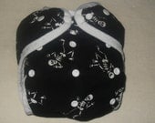 Happy skeletons one size AI2 cloth diaper cover