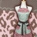 Womens Apron, Pink Brown Cheetah animal print Mint Green Pink Brown Flour sack replica