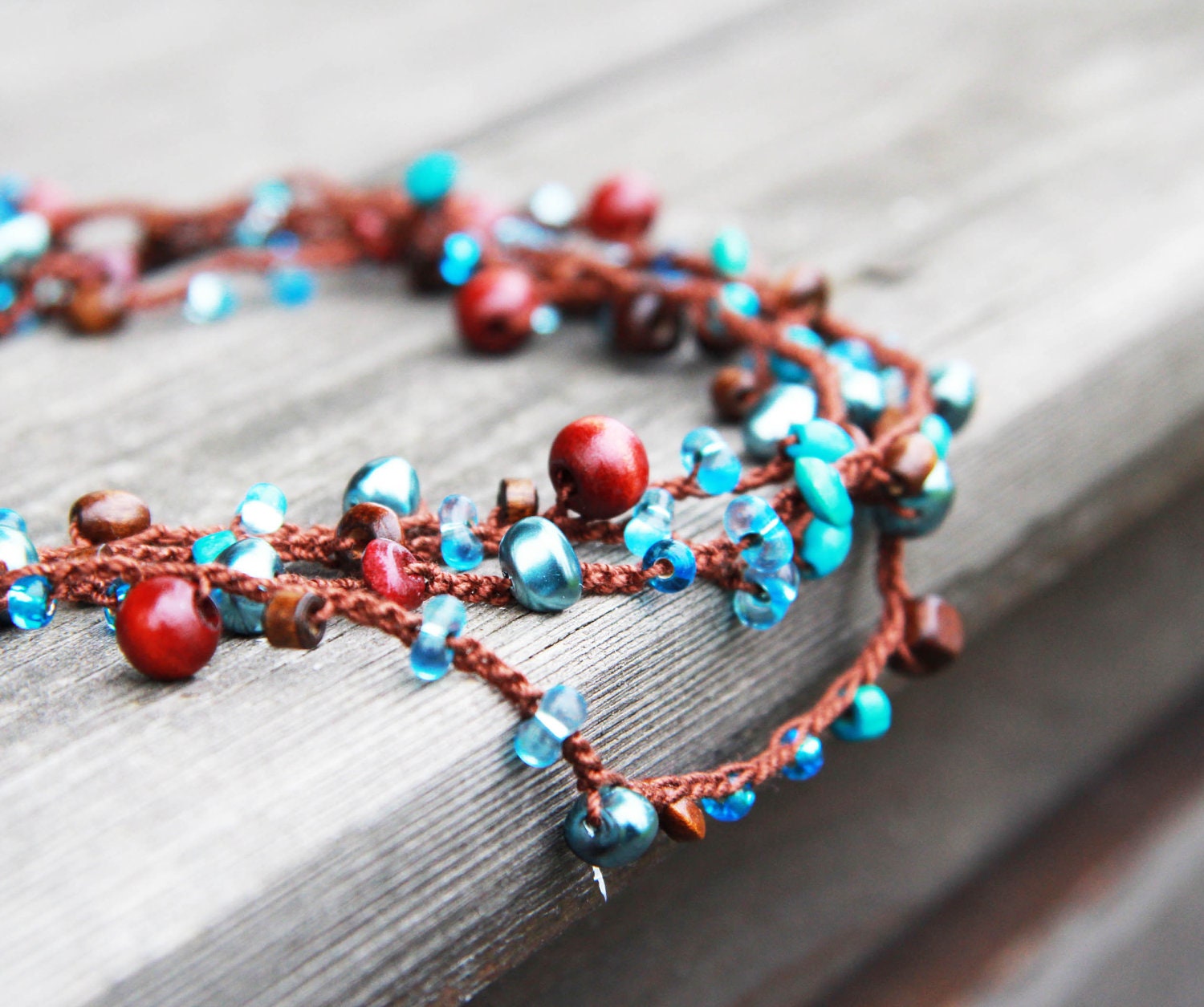 Long necklace / bracelet - lariat necklace strand necklace wrap bracelet anklet - ohtteam - free worldwide shipping