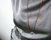 NEW - Minimalist Necklace with Clear Ball Bead - Crystal, Glass, Silk