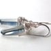 Blue titanium quartz earrings, wire wrapped trendy silver spike crystal gemstone earrings long drop .999 silver filled earhooks