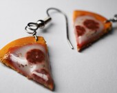 Pepperoni Pizza Earrings Miniature Food Earrings Surgical Steel