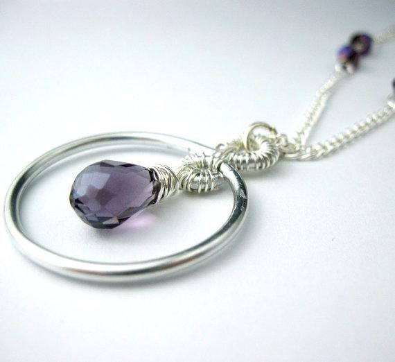 Swarovski Crystal Necklace, Sophie Grace, Silver, Wire Wrapped