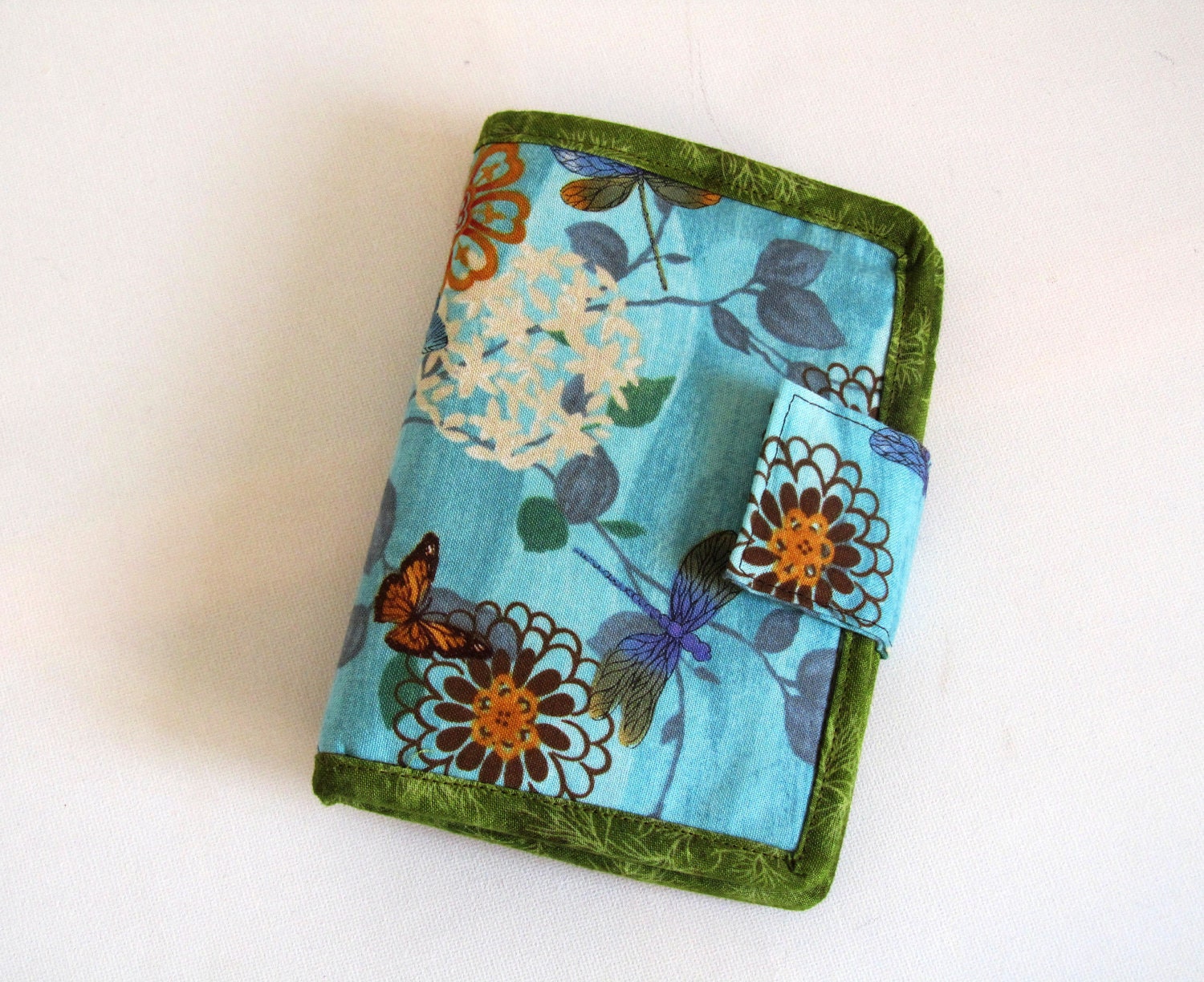 Fabric Bifold Wallet Purse butterfly dragonfly