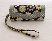 Black Yellow and Gray Wristlet Wallet Emmaline Necessary Clutch
