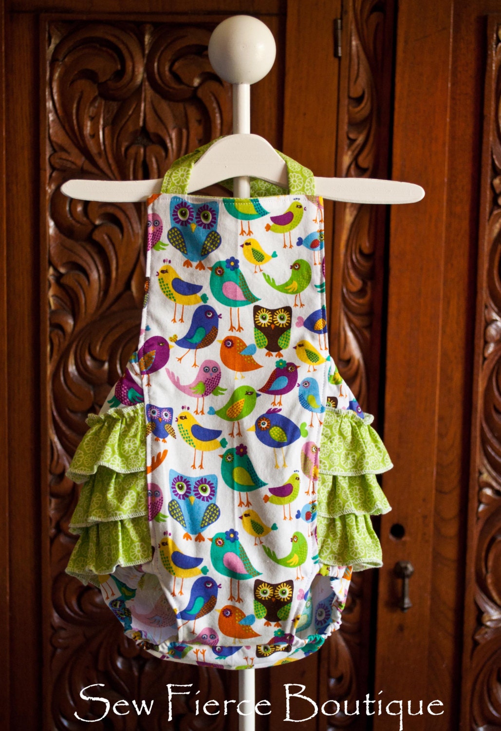 Colorful Tweeters Girls Ruffle Romper Size 6-12 months