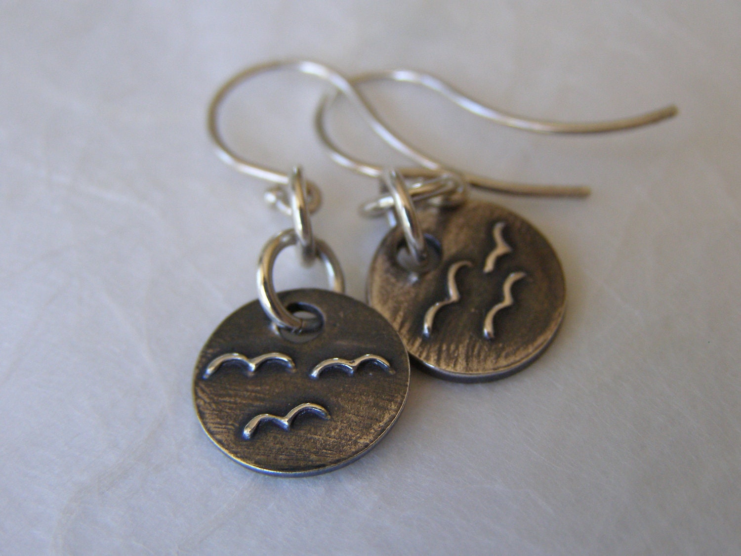 Silver Seagull Earrings