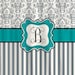 Personalized Shower Curtain - Custom with your Name or Initials - Damask & Stripe - Your Colors