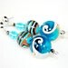 BLUE Conch SHELL Earrings - with Unique Spiral Conch Shell Beads with Blue Resin & Desert Turquoise by Mei Faith