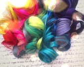 the S P E C T R U M ... 100% human hair clip in 14/16" length in - any color - ...  blonde yellow orange pink silver green blue purple black