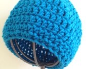 Unisex Bule  Soft Blue Hat  Crochet Beanie