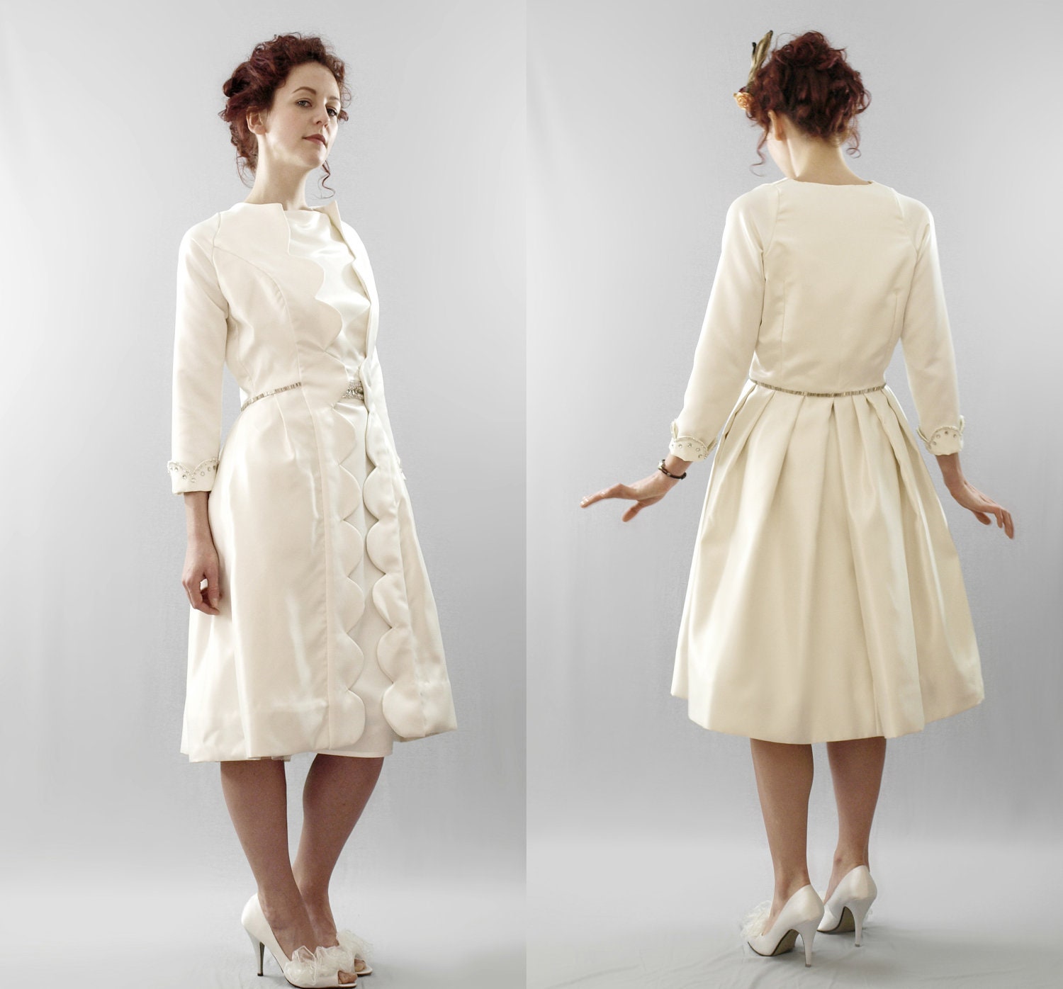Scalloped Silk Dress Coat - Dalzell