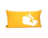 Map of Canada Pillow Cover in Yellow