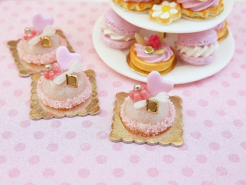 French Pink Dome Cake - 'Let Them Eat Cake' - 12th Scale Miniature Food