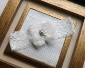 Wedding Garter - Vintage Bridal Garter - White Lace Garter -  Vintage Lace Garter