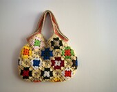 Crochet granny square small bag