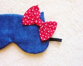 Denim and Silk Cat Sleep Eye Mask