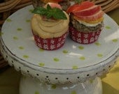 Multi purpose Cake Stand, Green Polka Dots