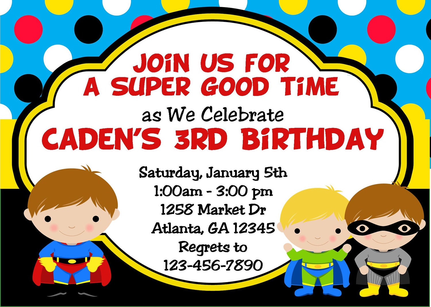 Super Hero Inspired - Buy 2 Get 1 FREE - PRINTABLE Invitation - DIY Personalized Party Decorations