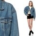 Blue Jean Jacket 80s Denim ESPRIT Vintage Cropped 1980s Indie Hipster Crop Short Vintage Women Preppy Coat Button Up Small Medium Large