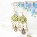 Vintage Chandelier Jewel and Flower Earrings - Whimsical - Bridal - Bridesmaid