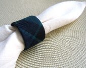 Tartan Plaid Napkin Rings - set of four in navy, houseofpeltier