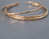 3 stacking cuffs in 1 Medium and 2 thin Ophelia cuffs, custom size rose gold fill bangle cuffs