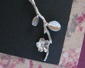 Branch Necklace, Cherry Blossom Pendant, Branch Jewelry, Twig Necklace, Silver Branch Necklace, Everyday Jewelry